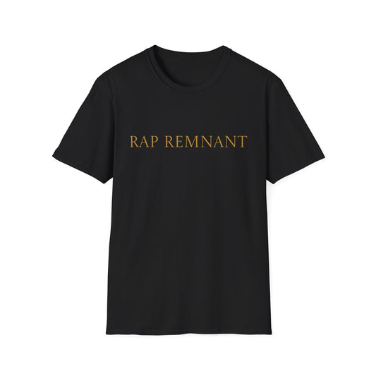 Rap Remnant T-Shirt — Minimalist Gold Lettering Tee for Rap Fans